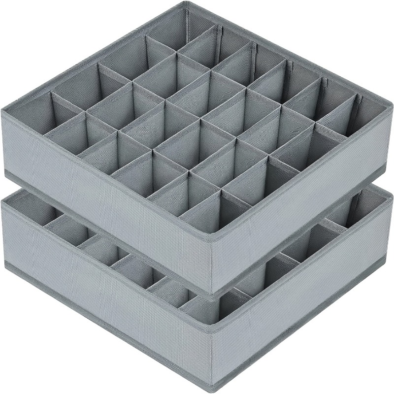 2Pcs 24-Compartment Fabric Soc - مراجعة Sock Organizer Tray وسعره
