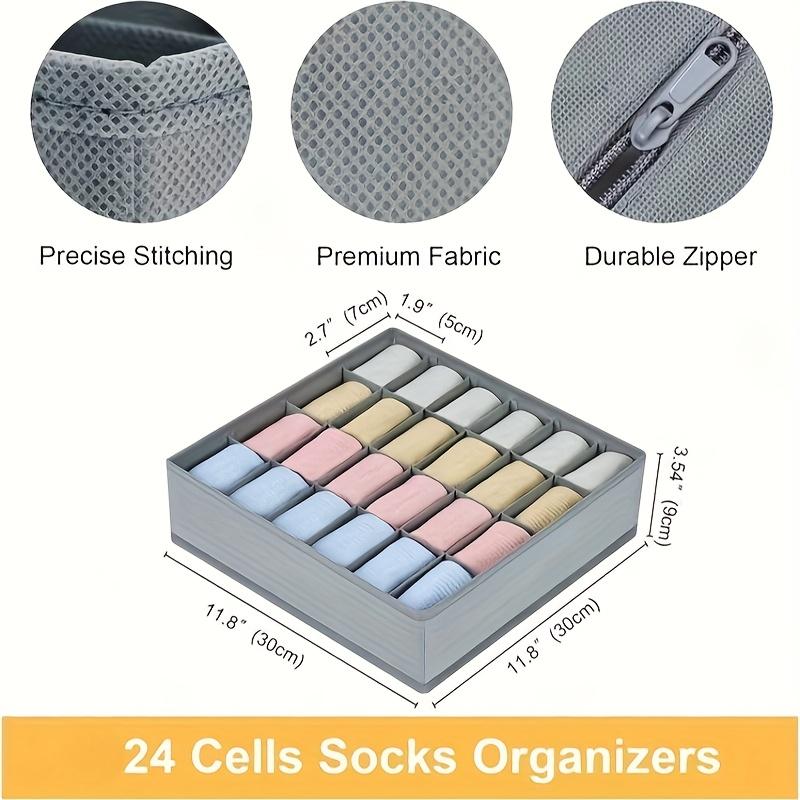 24 Grid Foldable Storage Organ - مراجعة Sock Organizer Tray وسعره