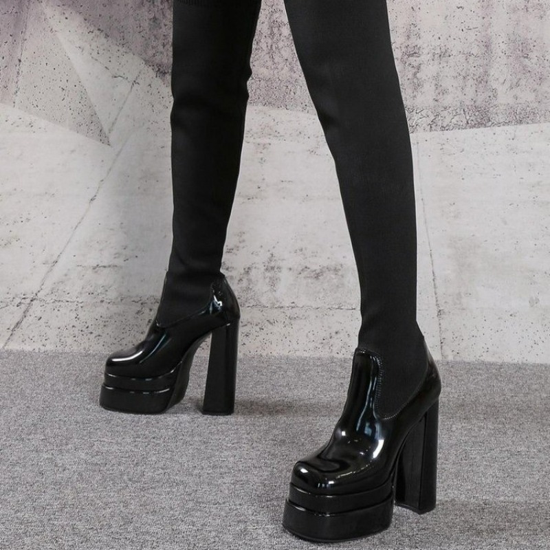 Women Boots Platform Over The  - مراجعة Knee High Sock Women وسعره