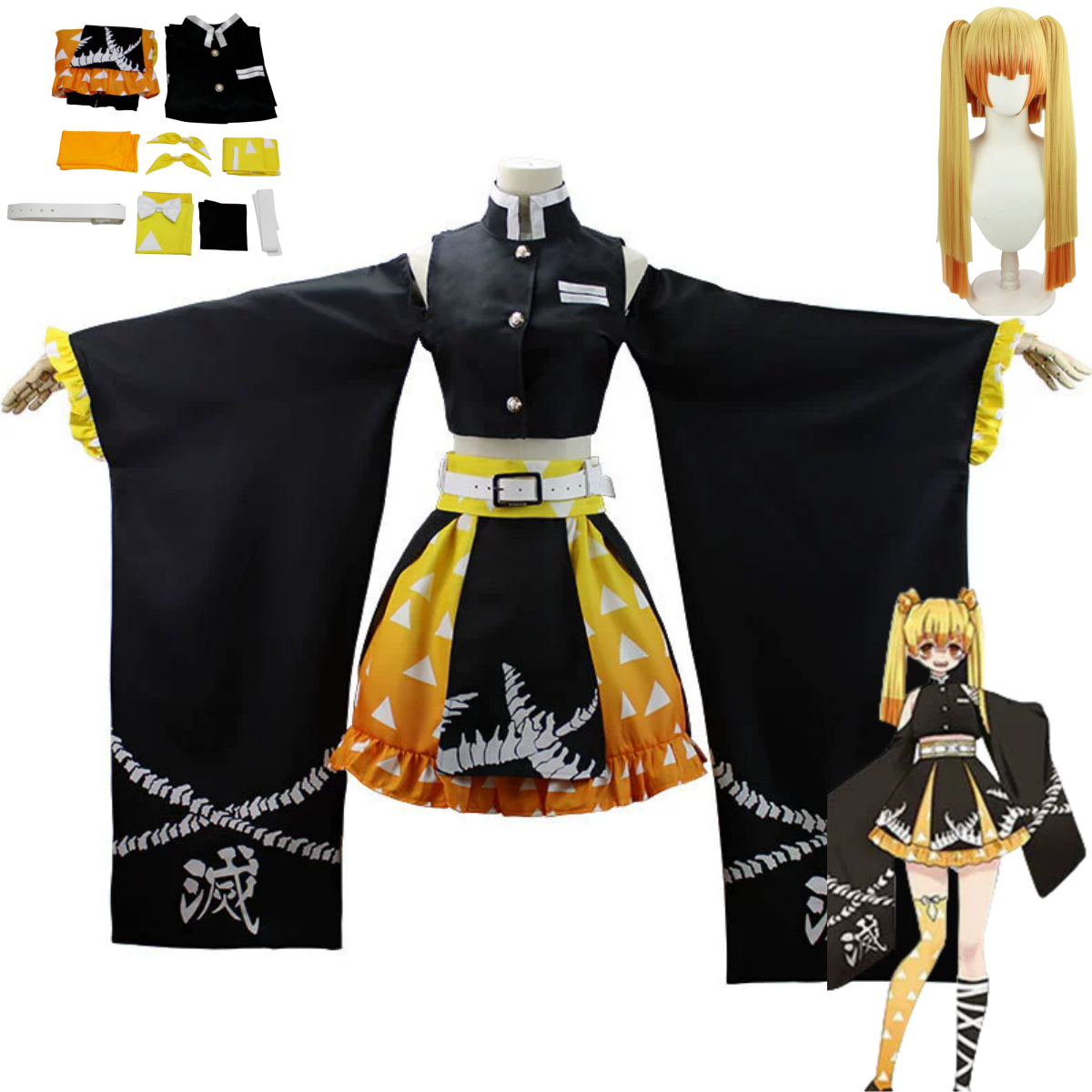 Anime Agatsuma Zenitsu Cosplay - مراجعة Dress Sock Men وسعره