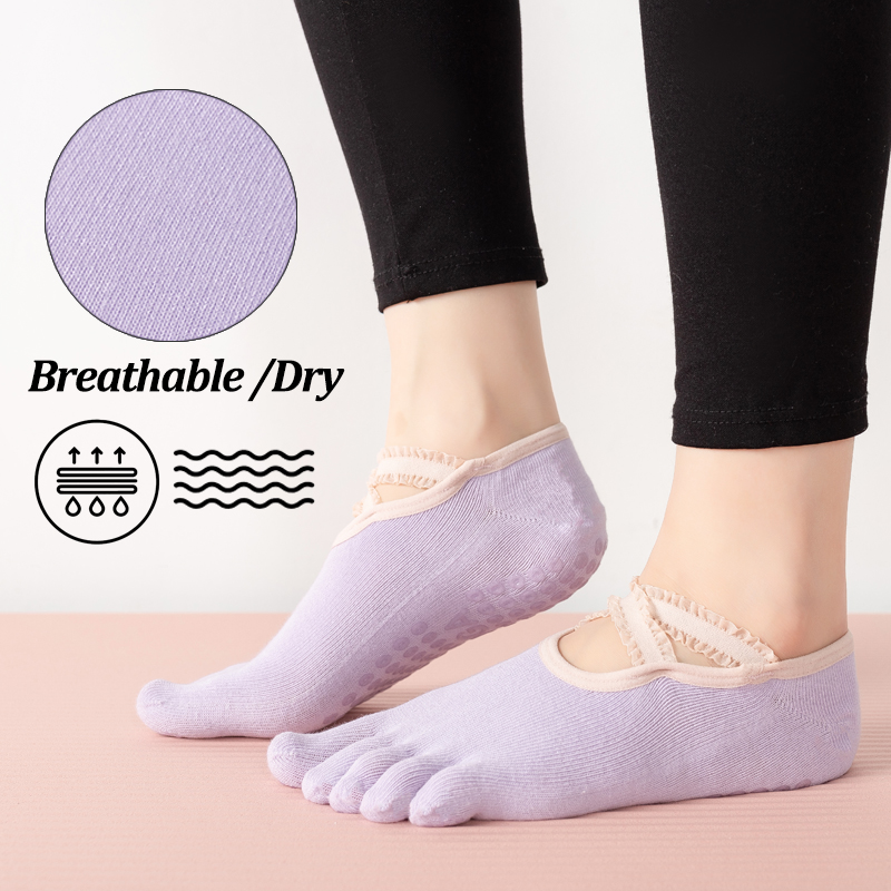 Ladies Non-Slip Pilates Socks  - مراجعة No Show Sock Women وسعره