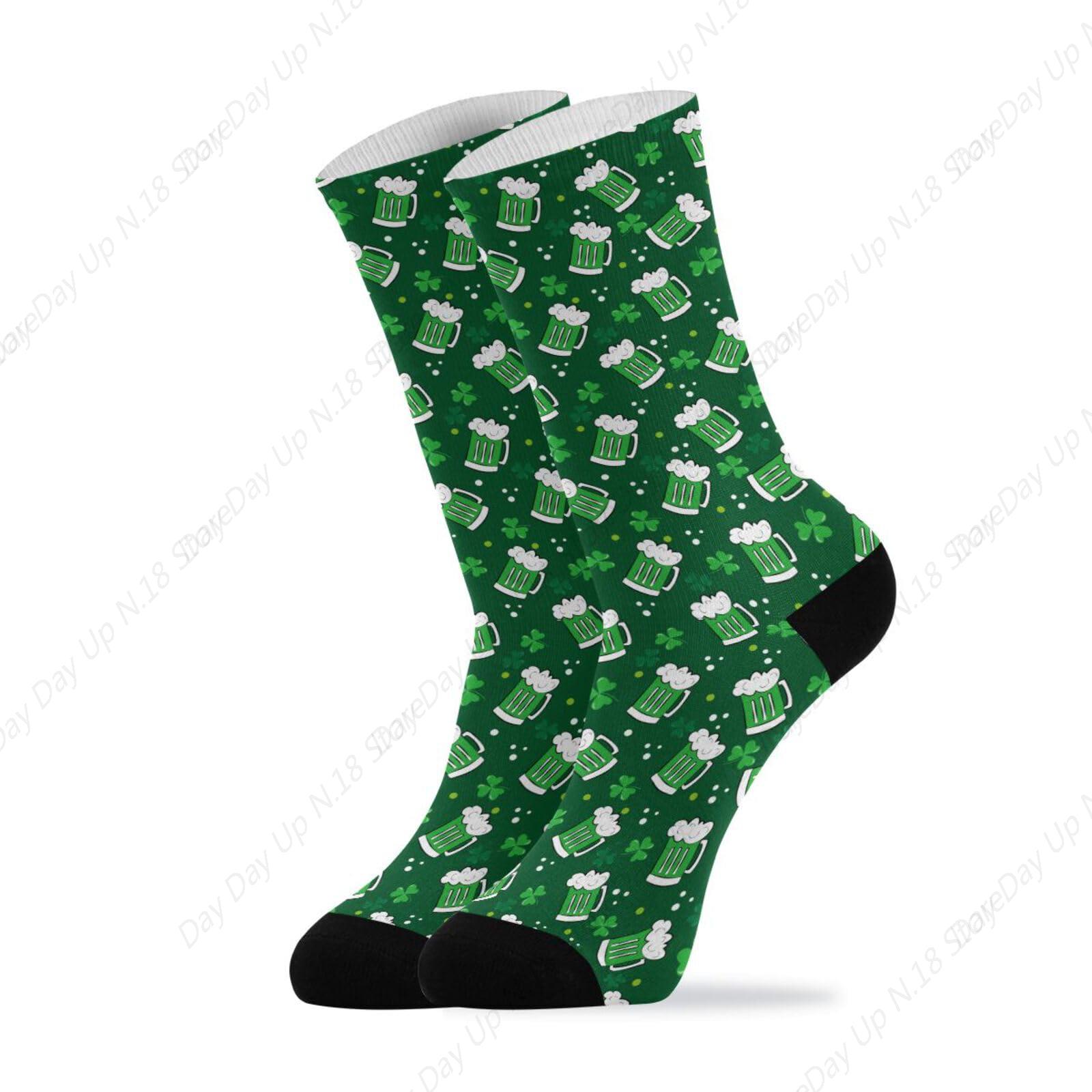 Green Clover Leaf Beer St. Pat - مراجعة Cotton Crew Sock Pack وسعره