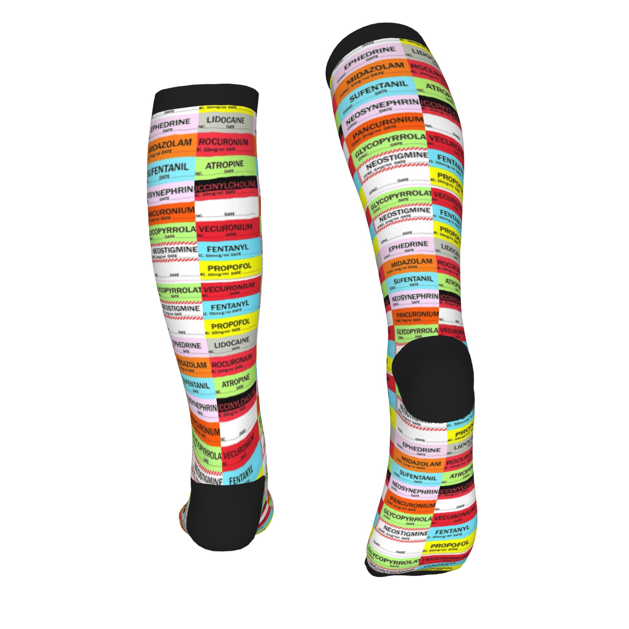 Novelty Printed Anesthesia Med - مراجعة Compression Sock Medical وسعره