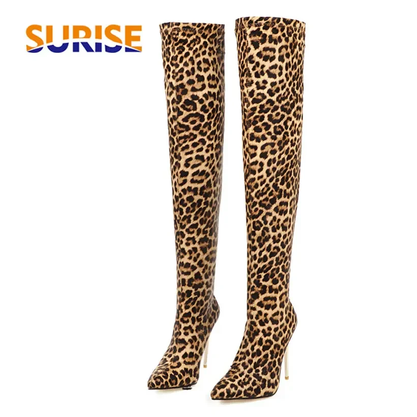 Plus Size Stretch Leopard Over - مراجعة Knee High Sock Women وسعره