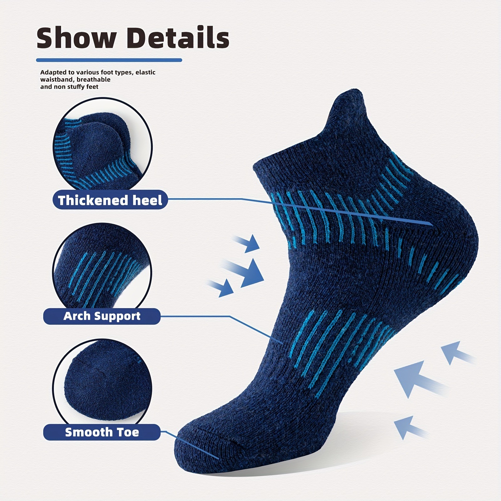HOU  2026  5 Pairs Unisex Meri - مراجعة Wool Hiking Sock وسعره