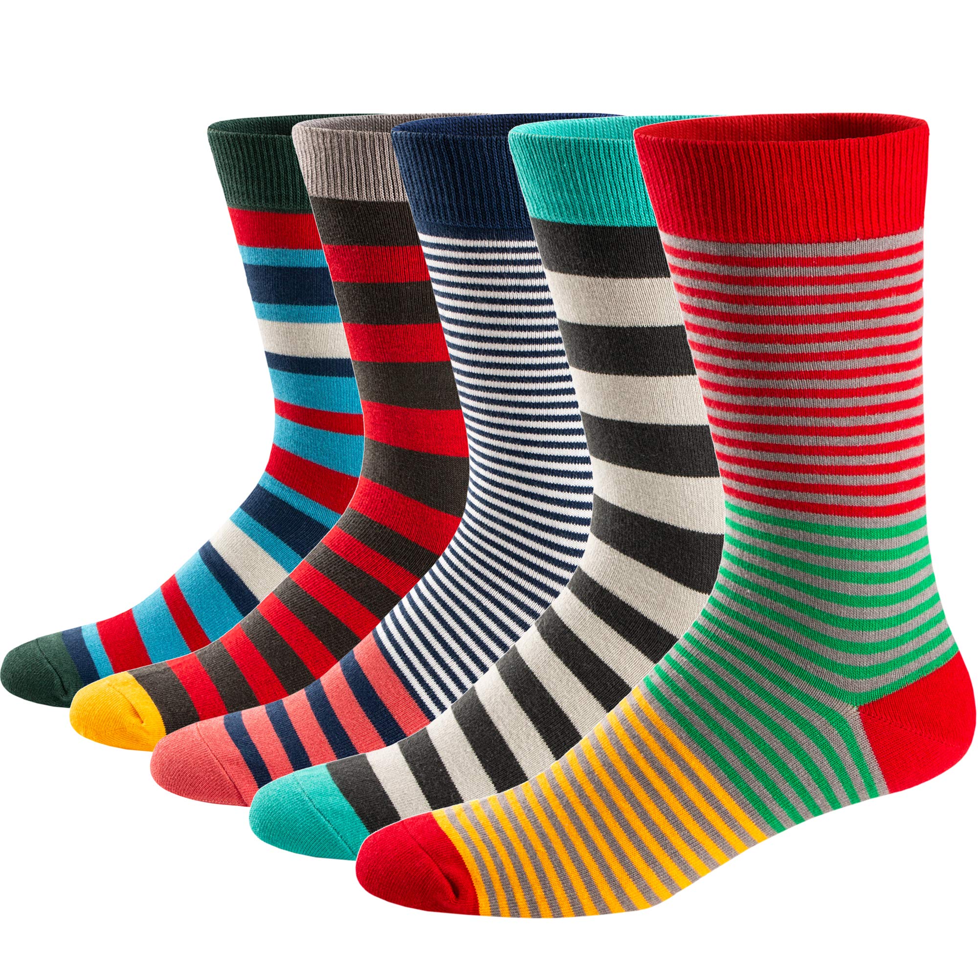 5Pairs Mens Fun Dress Socks, P - مراجعة Cotton Crew Sock Pack وسعره