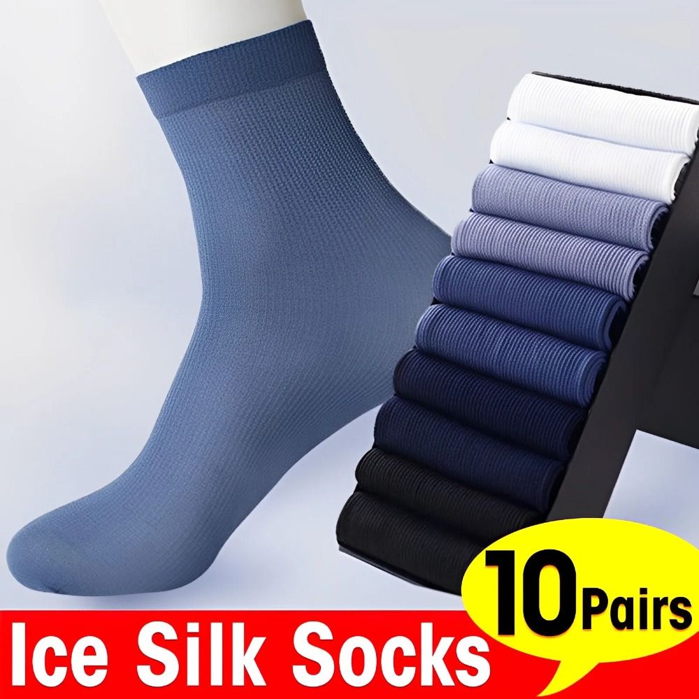 10Pairs Fashion Breathable Men - مراجعة Silk Sock Bamboo وسعره