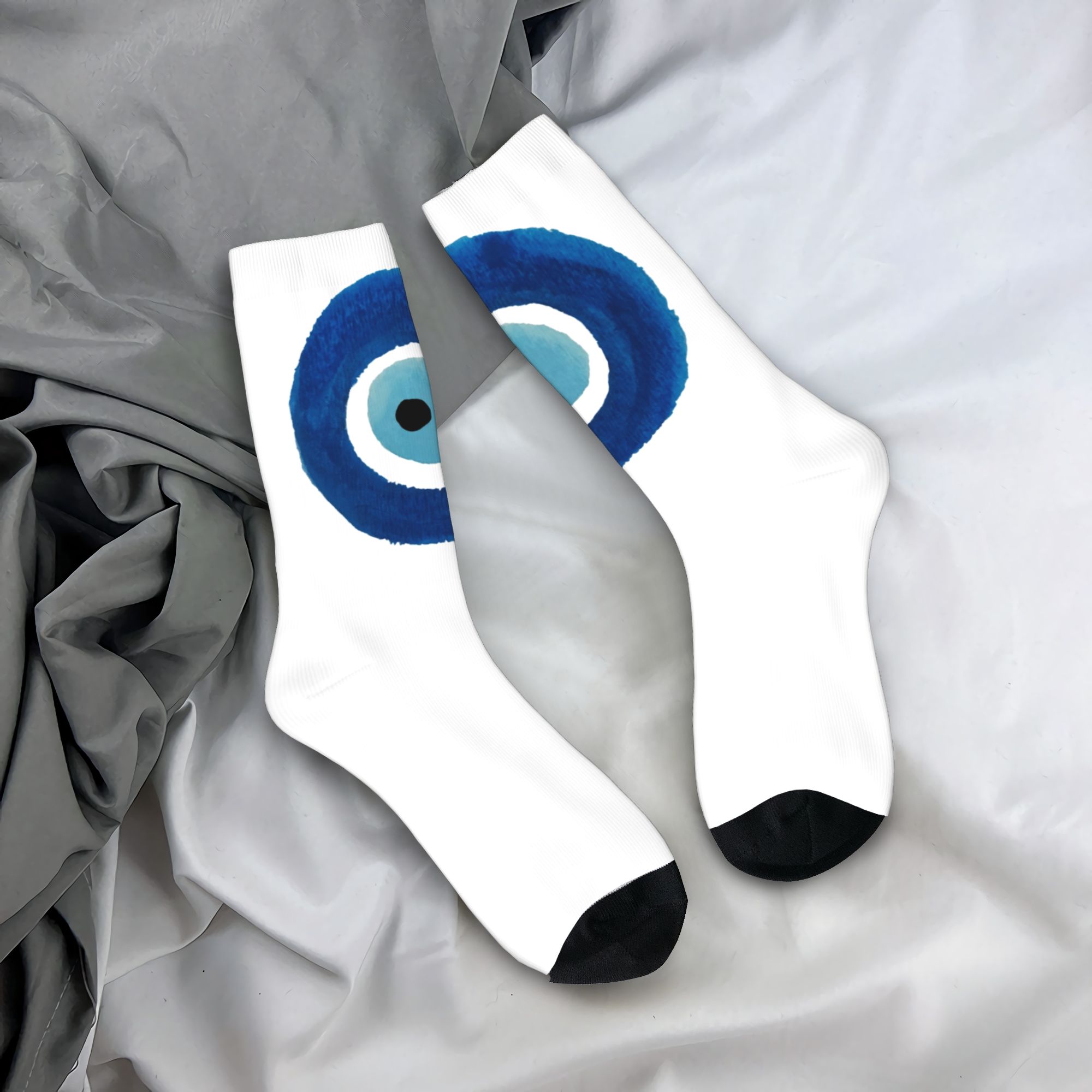 Custom Watercolor Evil Eye Naz - مراجعة Dress Sock Men وسعره