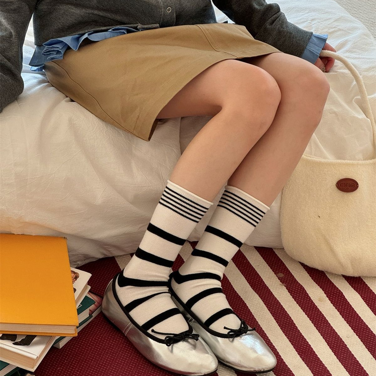 SP&CITY Korean Winter Striped  - مراجعة Silk Sock Bamboo وسعره
