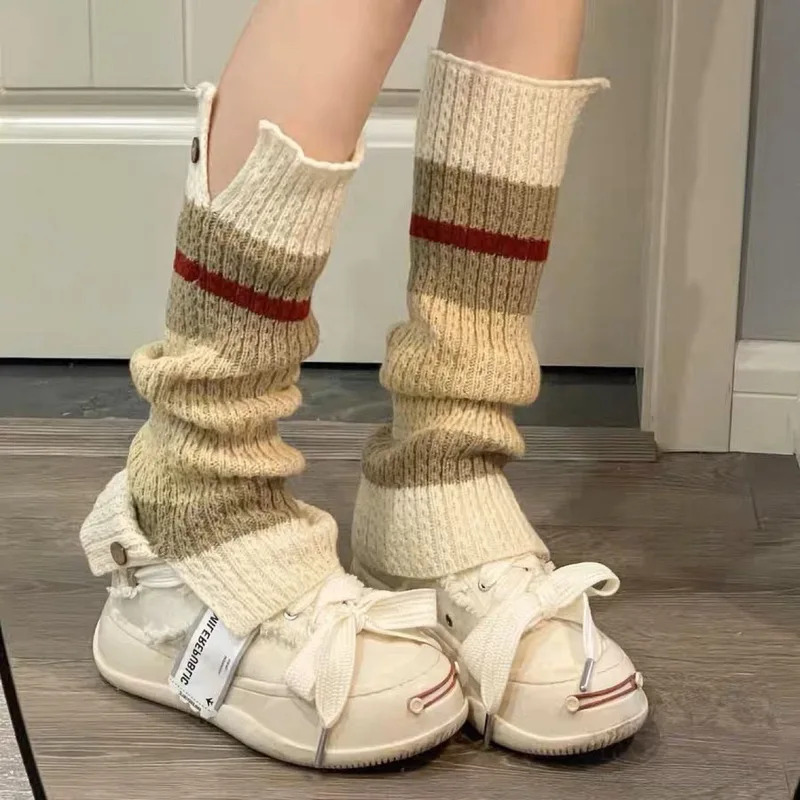 New ​Y2K Knitted Leg Warmers V - مراجعة Boot Sock Slouchy وسعره