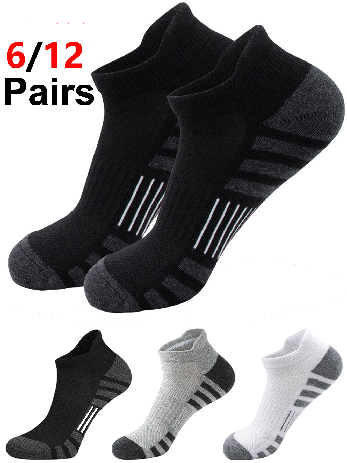 6/12 Pairs Cushioned Breathabl - مراجعة Athletic Sock Cushion وسعره