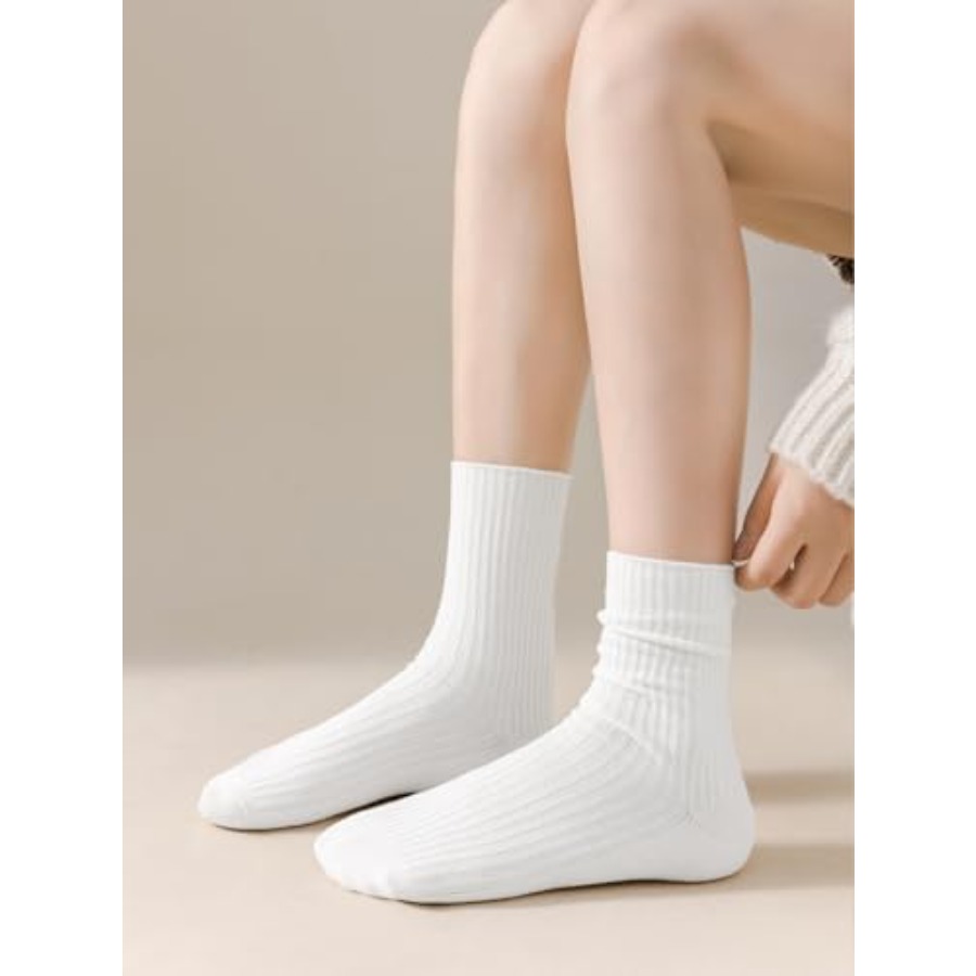 DOKUTOKU Womens Crew Socks Siz - مراجعة Cotton Crew Sock Pack وسعره